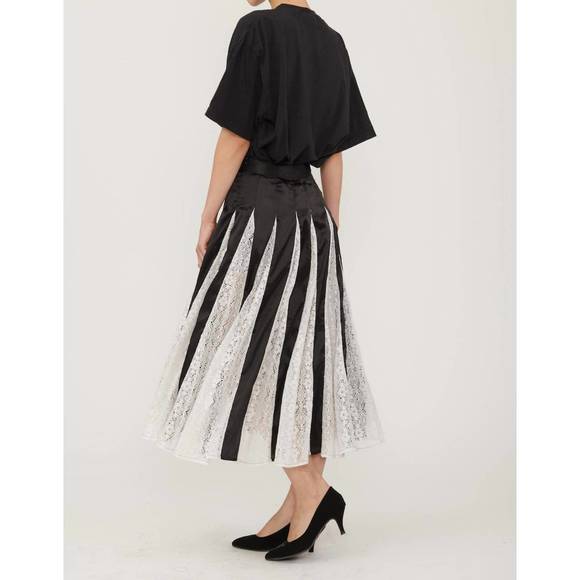 NEW BATSHEVA freya skirt in black w/ lace - Picture 2 of 4